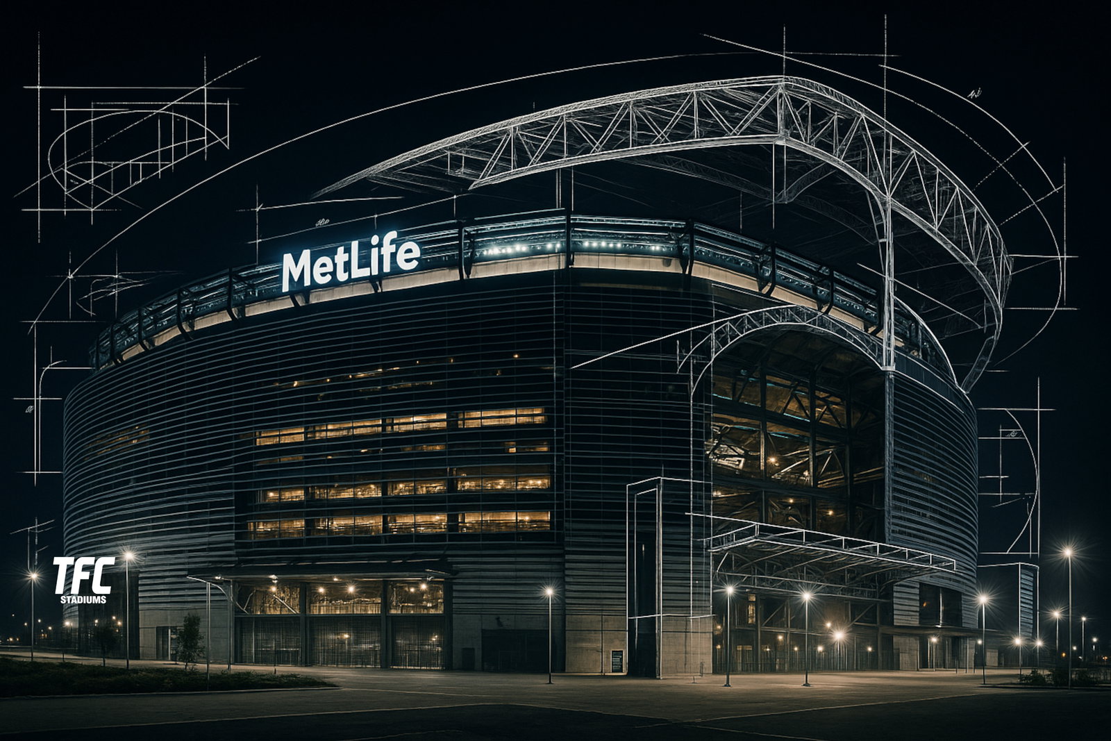 MetLife Stadium at night