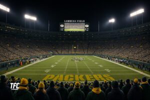 Lambeau Field at Night with crowd