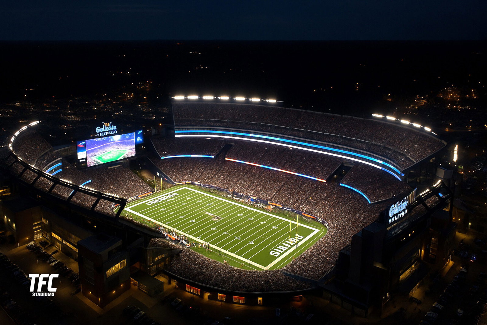 Gillette Stadium night