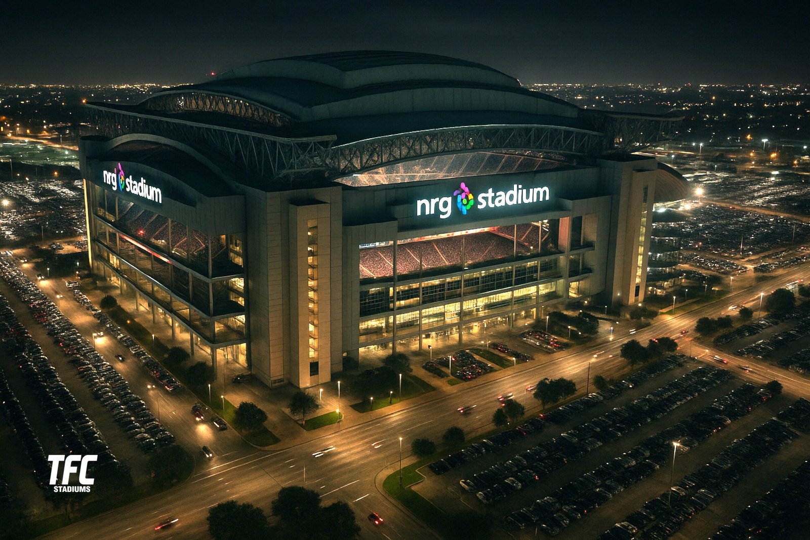 nrg Stadium at night