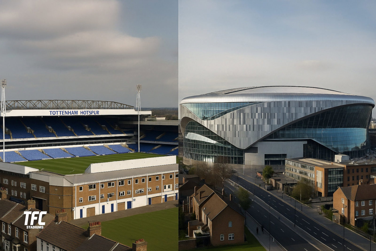 Qhite Hart Lane vs Tottenham Hotspur Stadium