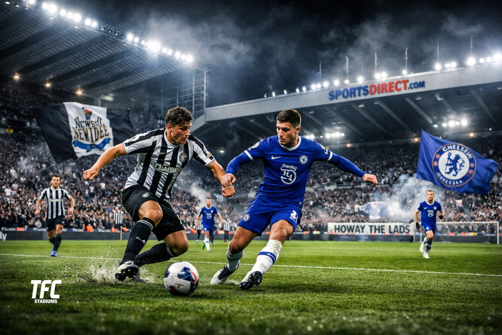 Newcxastle vs Cherlsea at St James' Park