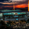 Hard Rock Stadium at night