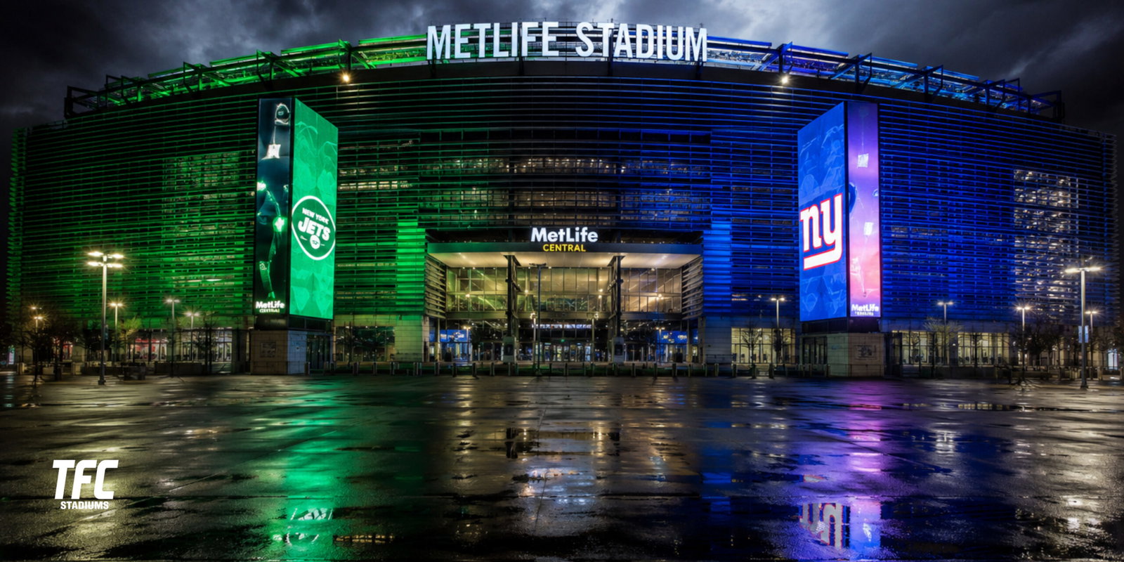 Metlife Color change Jets and Giants