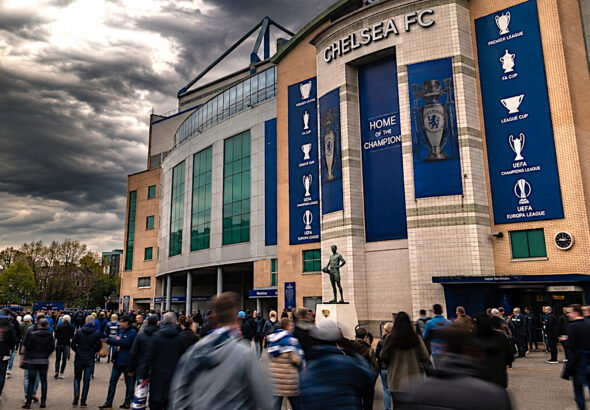 Fans arriving at Stamford Bridge Stadium